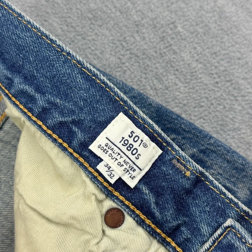Levis 501 Jeans Mens 34X32 Selvedge‎ Denim Made In Japan 1980'S Straight Leg NWT
